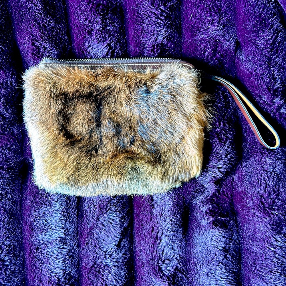 Patricia Nash Fur/Leather Wristlet